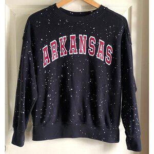size M Varsitee black speckled‎ "arkansas" sweatshirt boxy fit